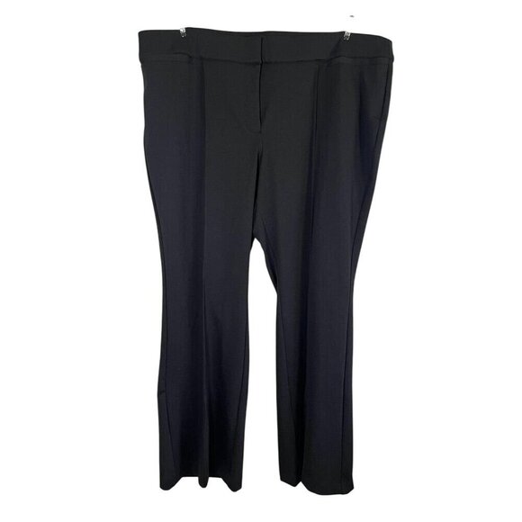 Lane Bryant Ponte Pant 24 Black Career Neutral Staple Minimalist Flare Retro 80s - Picture 1 of 11